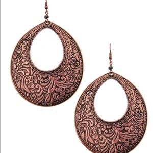 Copper teardrop earrings